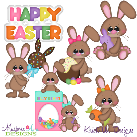 Chocolate Bunnies SVG Cutting Files Includes Clipart - Click Image to Close